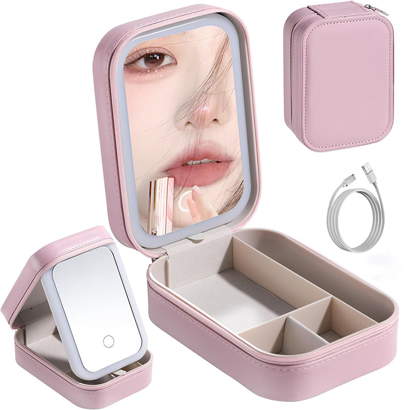 Led Mouth Tray - Kosmetyczka LED z lustrem dla kobiet