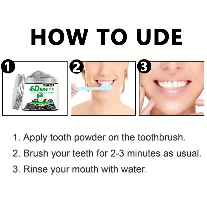 YUlTlKUE 5D Biały Proszek do Z – Teeth Whitening Charcoal Powder recenzja i cena