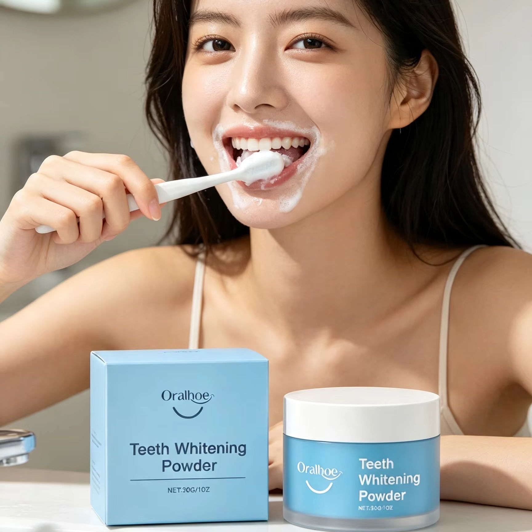 Proszek do zębów Oralhoe do cz – Teeth Whitening App recenzja i cena